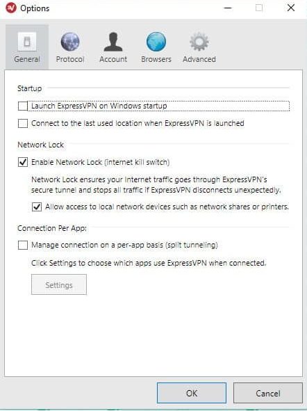 ExpressVPN Settings