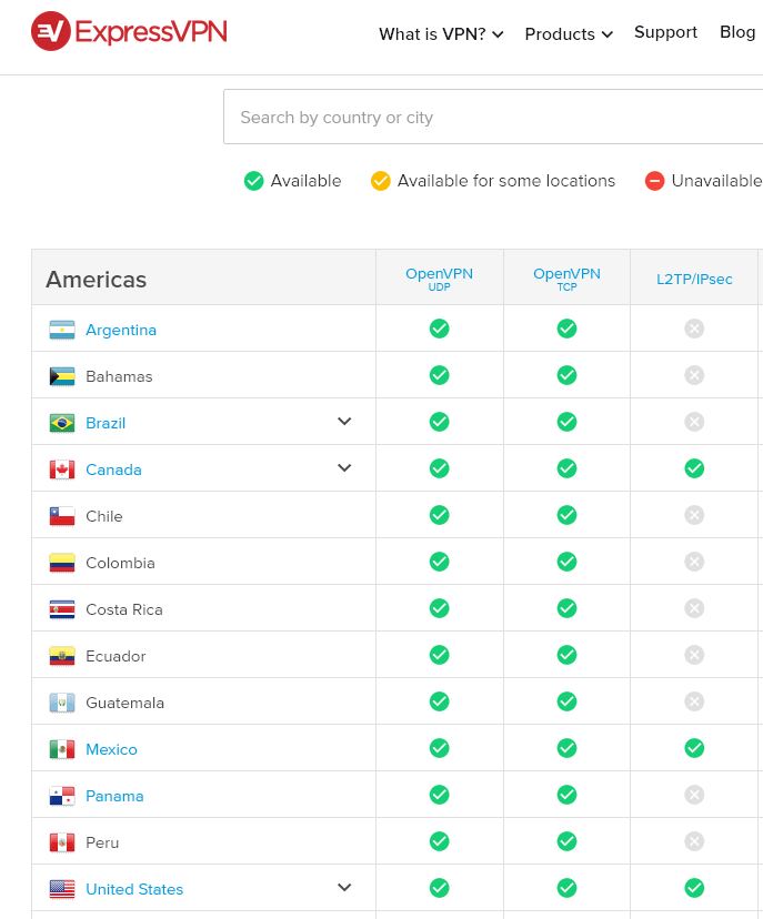 ExpressVPN servers