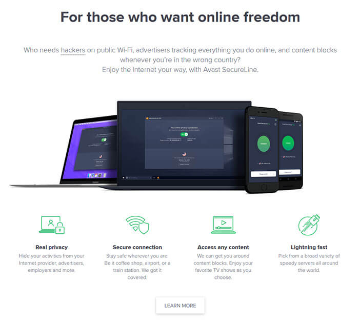Avast SecureLine online freedom