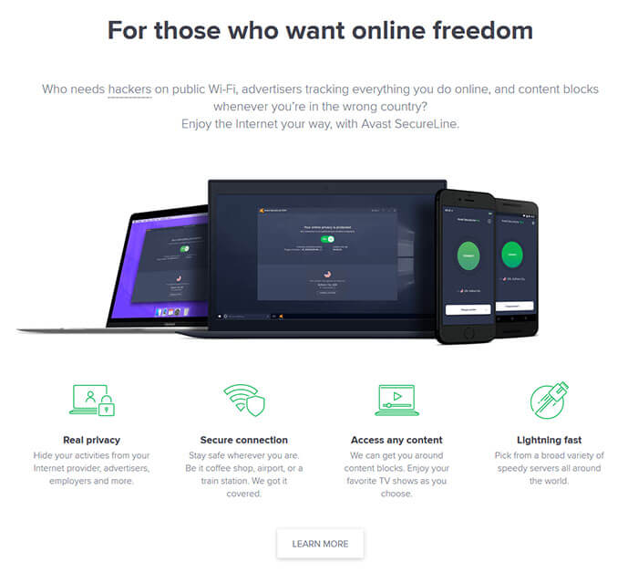 Avast Secureline Libertad en línea