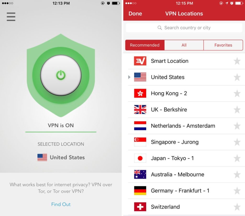 ExpressVPN servers