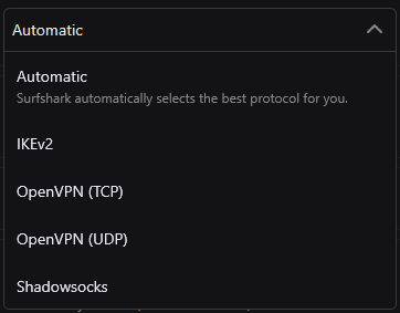 Surfshark Protocols