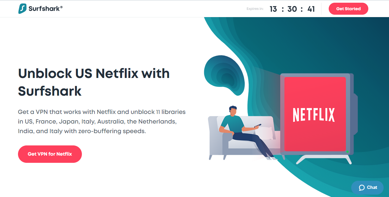 Unblock US Netflix with Surfshark