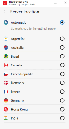 Bitdefender app countries