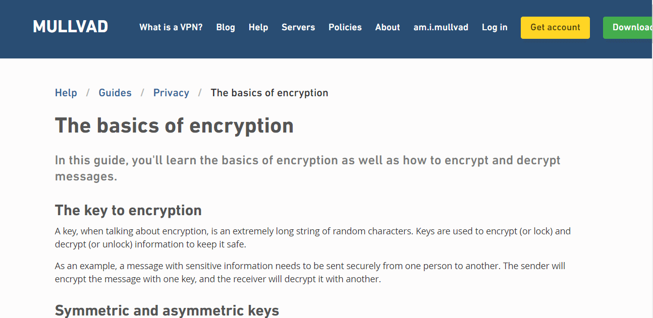 Mullvad VPN encryption