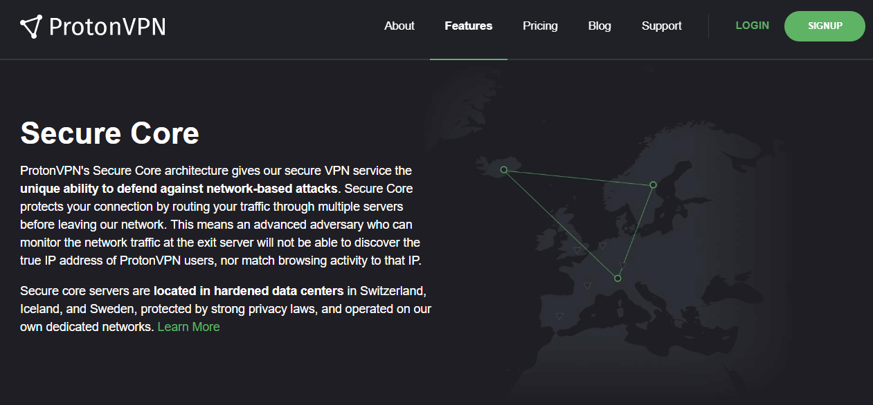 ProtonVPN secure core