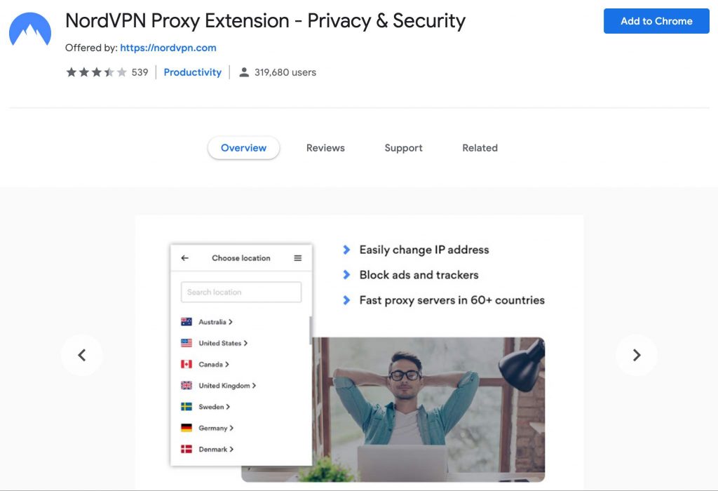 Get NordVPN Chrome extension