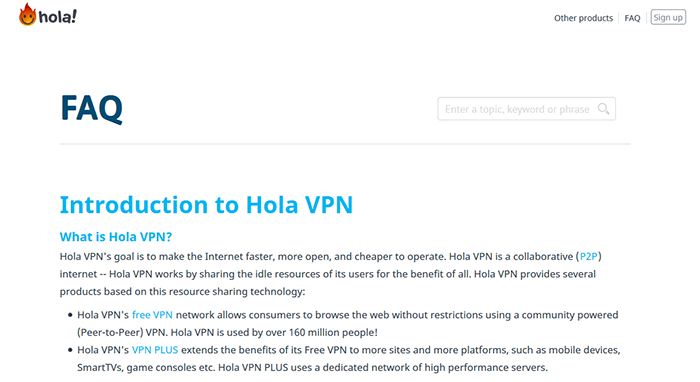 Hola VPN support