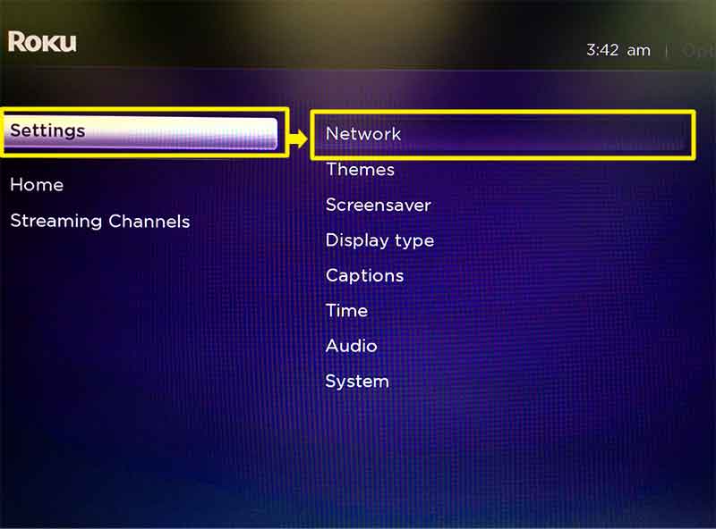 Roku settings