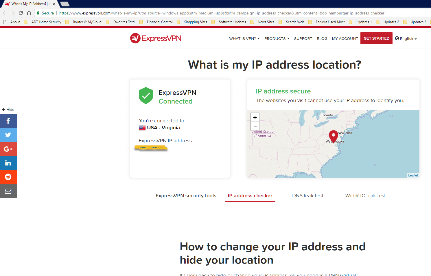 change IP address with ExpressVPN