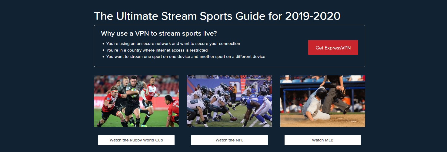 how to watch sport by streaming with ExpressVPN