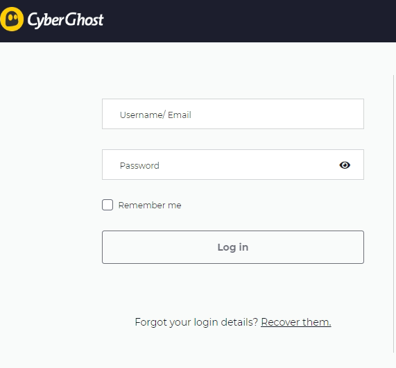 CyberGhost-Login