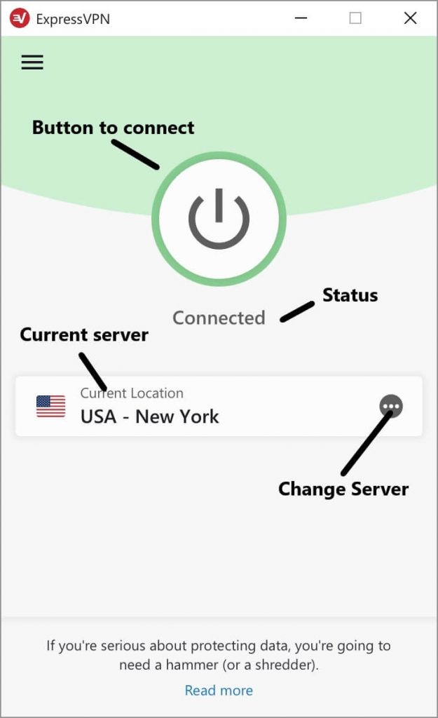 ExpressVPN server choices