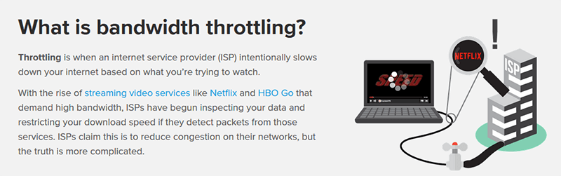 internet throttled meaning