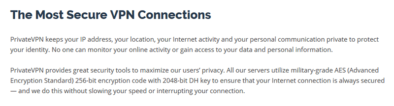 Secure VPN connection PrivateVPN