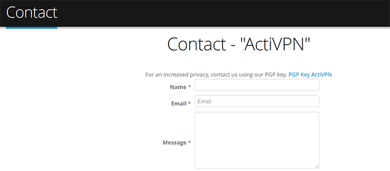 ActiVPN contact form