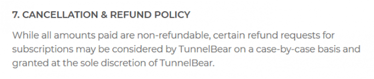 tunnelbear cancelled