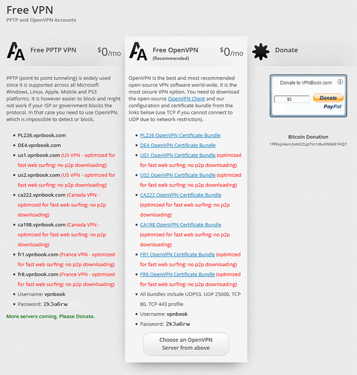 VPNbook pricing