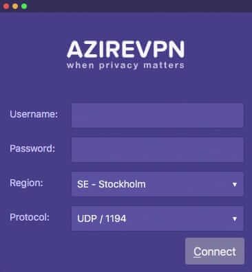 AzireVPN app