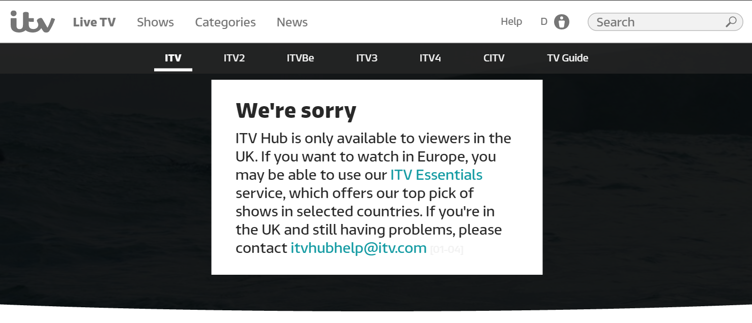 ITV blocked