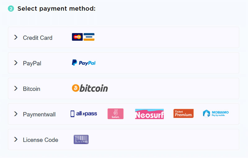 Payment methods