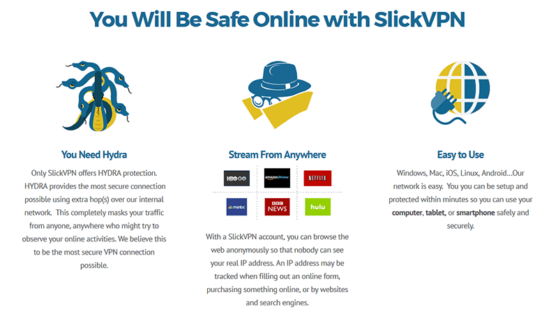 SlickVPN features