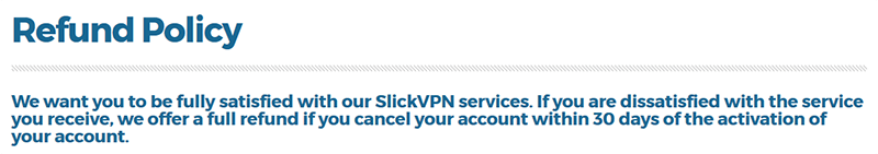 SlickVPN refund