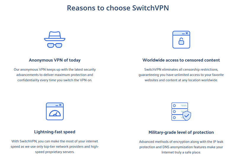 SwitchVPN features