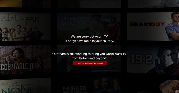 Acorn TV error message