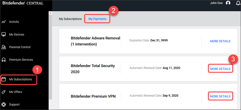 how to cancel bitdefender