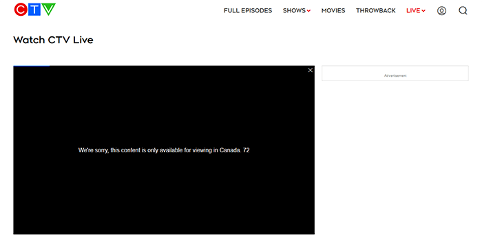 CTV error message