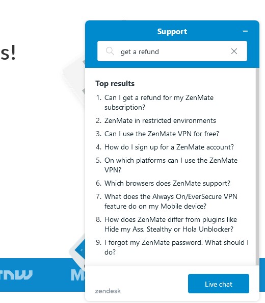 Zenmate support