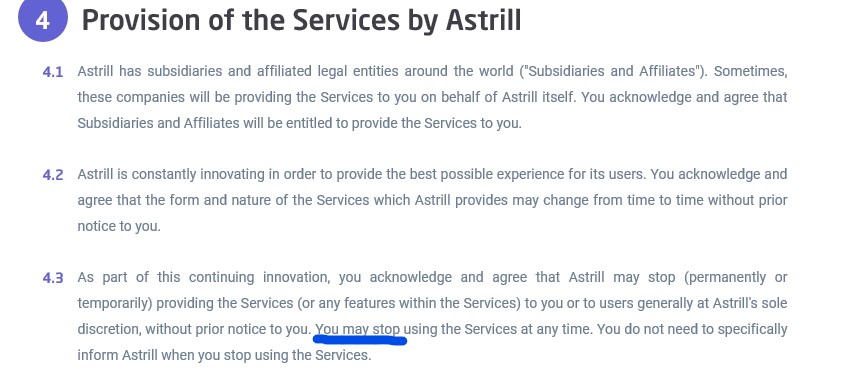 how to terminate astro account