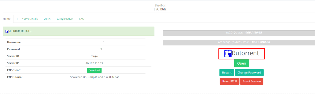 Evoseedbox client interface