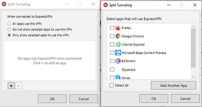 Split tunneling ExpressVPN