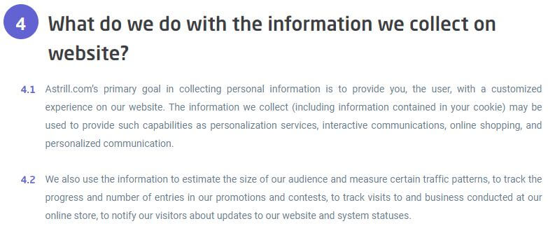 Astrill VPN Logging Policy 2