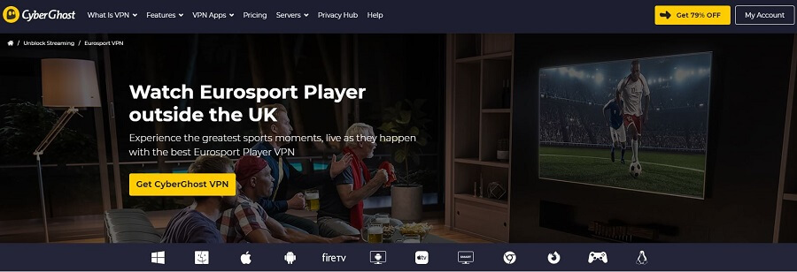 CyberGhost Eurosport Player