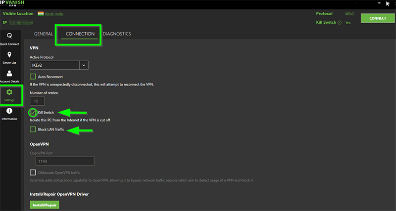 IPVanish Kill Switch