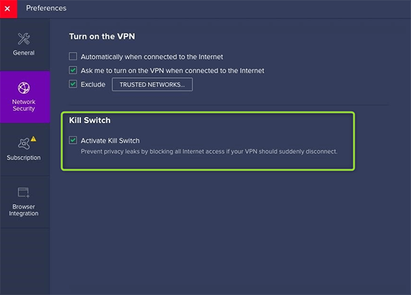 Kill Switch Avast SecureLine