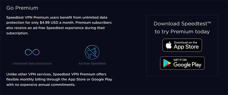 Prix ​​VPN Speedtest