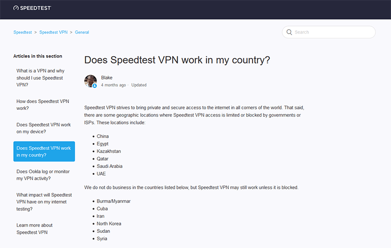 Speedtest VPN against censorship