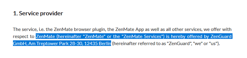 ZenMate Terms and Conditions