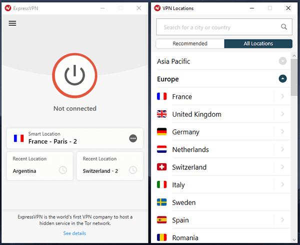 ExpressVPN servers