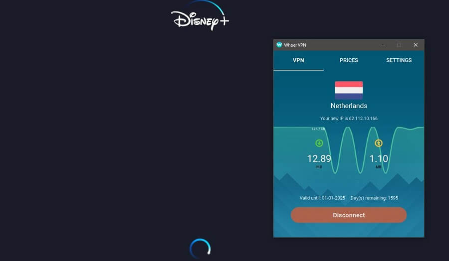 Whoer VPN Disney+