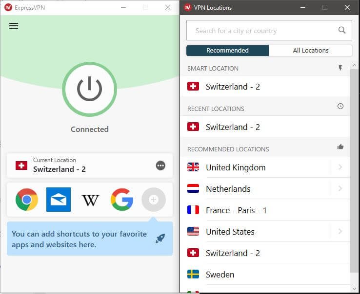 ExpressVPN Switzerland Server