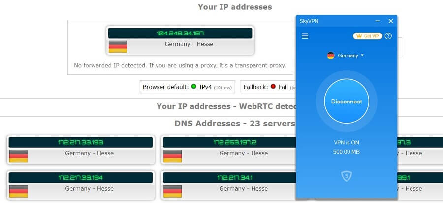 SkyVPN IP Leak