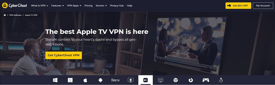 apple tv vpn cyberghost