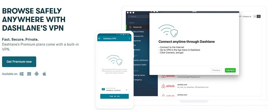 أجهزة Dashlane VPN