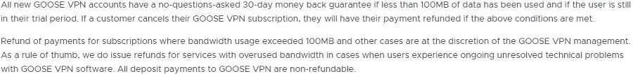 Goose VPN Refund