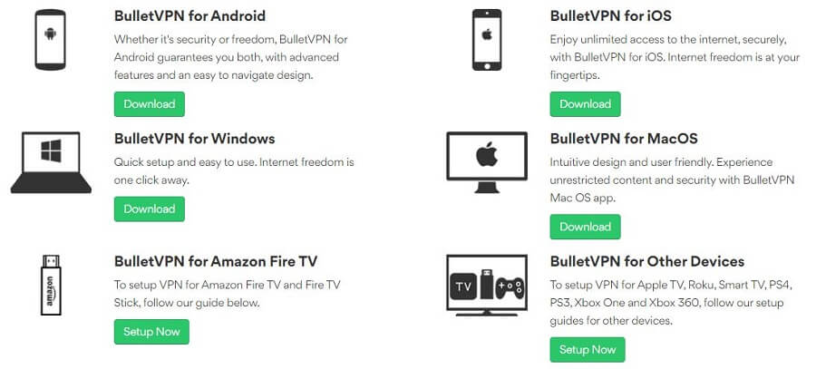 BulletVPN Apps